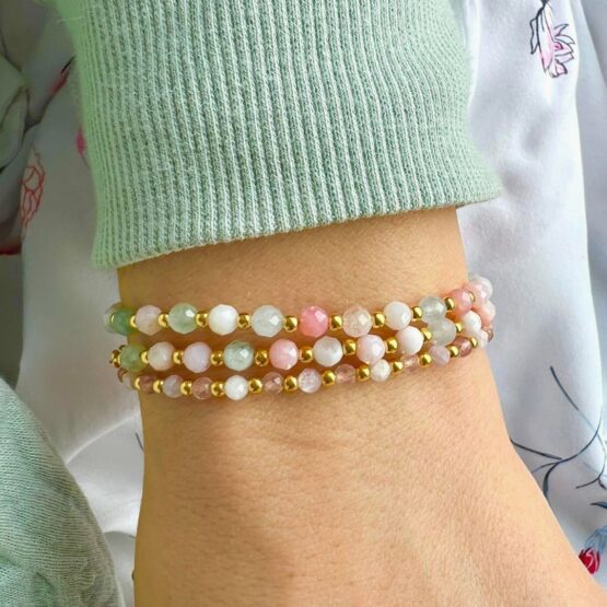 Bransoletka SPRING morganit, opal, k.księżycowy