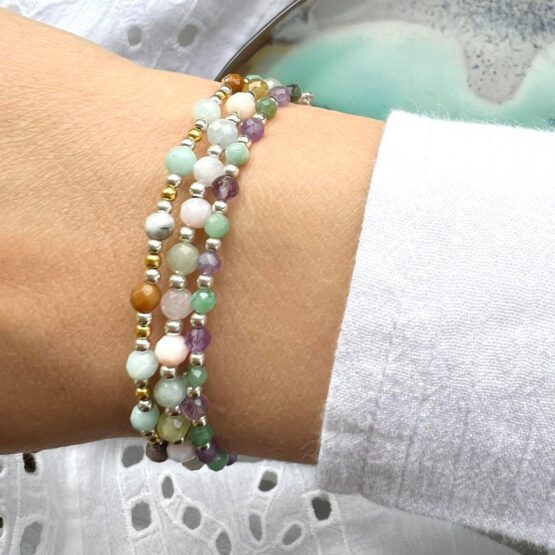 Bransoletka SPRING morganit, opal, k.księżycowy