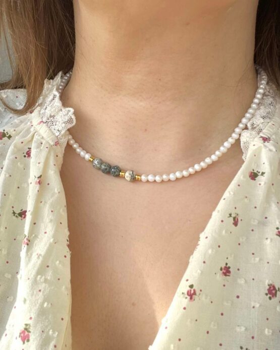 Naszyjnik GREY opal